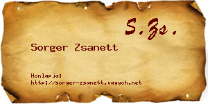 Sorger Zsanett névjegykártya